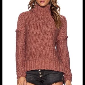 Free People Desert Pink Chunky Knit Sweater